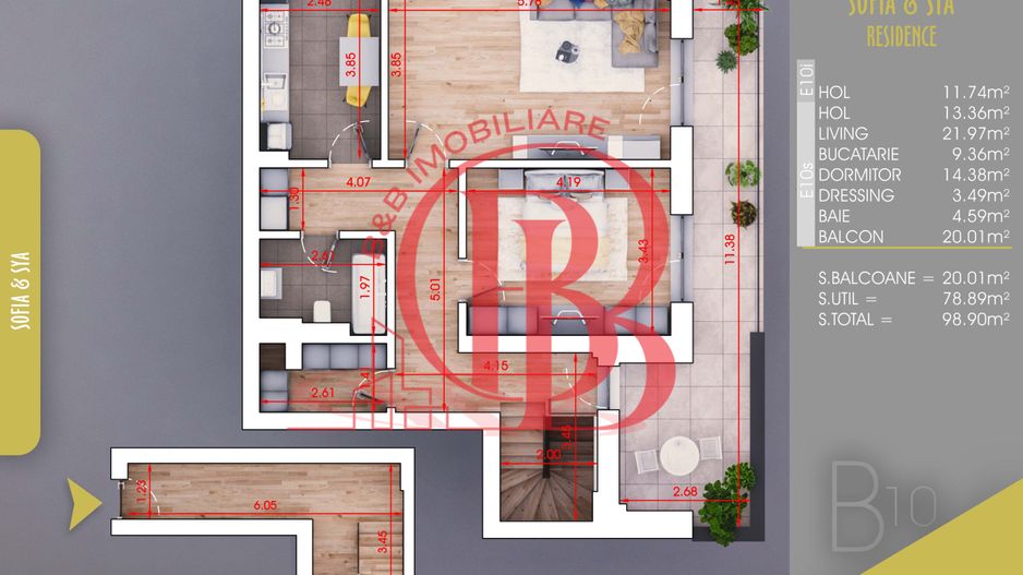 Duplex 2 camere Finalizat cu acte  Parcare Bonus- 10 min Metrou Nicolae Teclu - Schiță 9