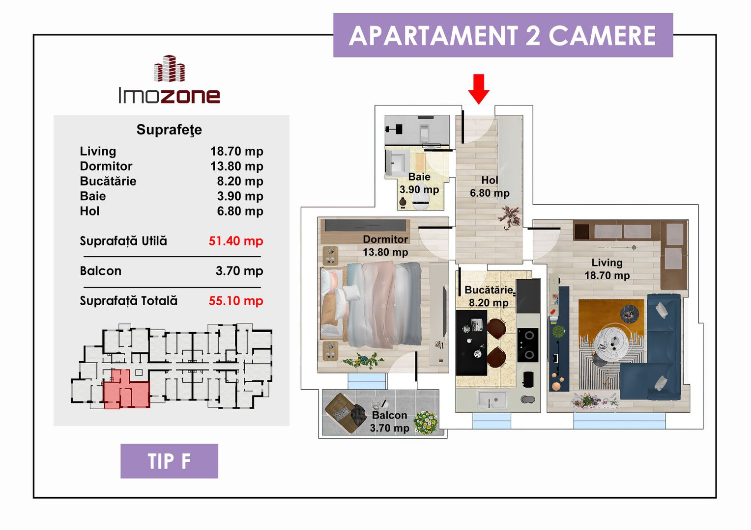 2 camere cu CENTRALA PROPRIE, COMISION 0%, MUTARE RAPIDA, NOU, etaj intermediar - Poză 2