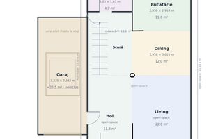 Casă P+1 | 168 m² utili | LOT 378 m² I 3 Dormitoare | Garaj | Florești - Schiță 35