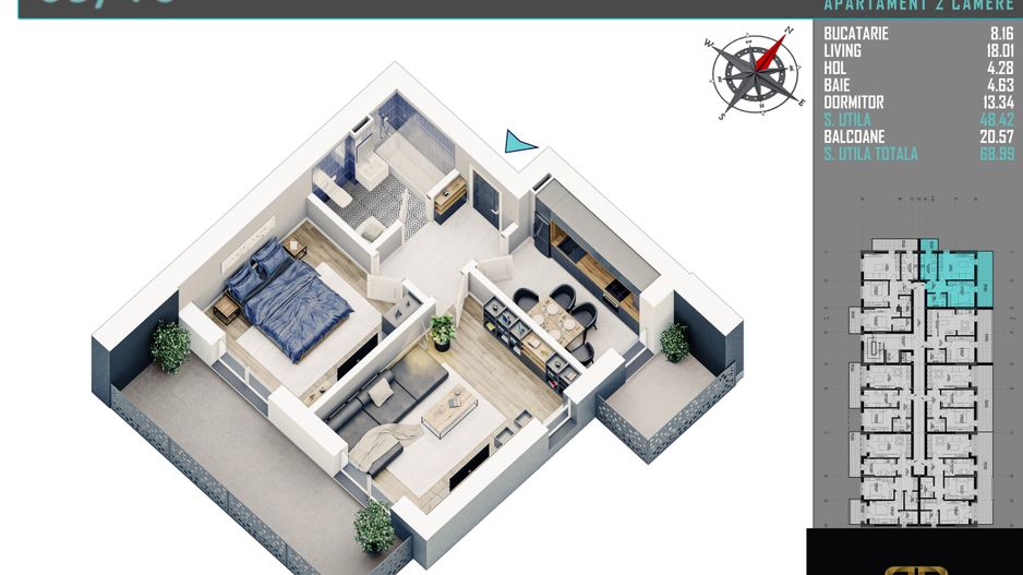 Apartament 2 camere Titan Pallady Metrou Nicolae Teclu - Schiță 1