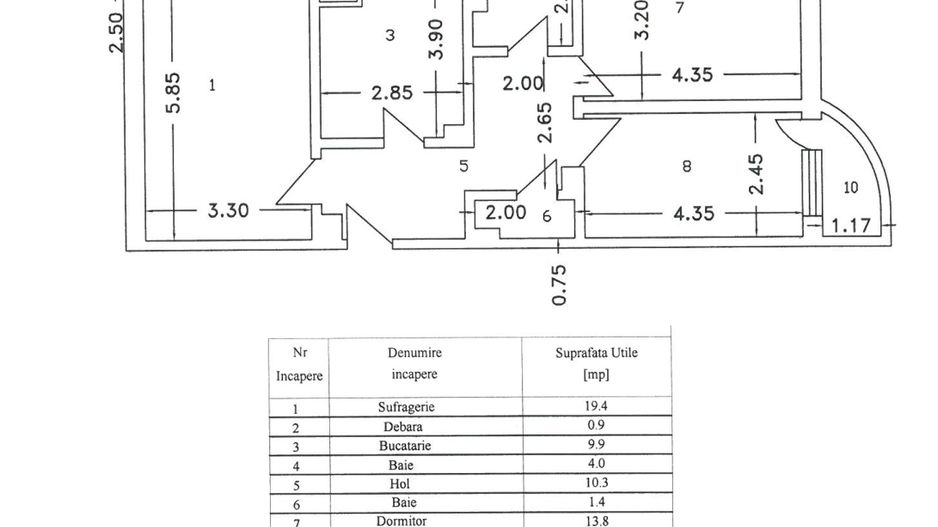 Apartament 3 camere, etaj 7, decomandat, zona TRAIAN - BCR; - Poză 9