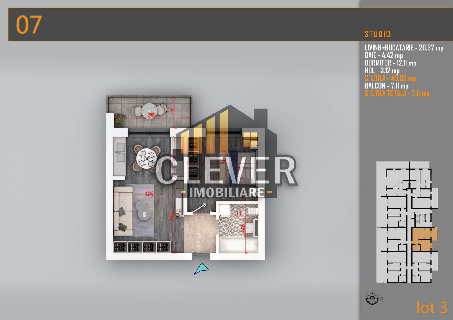 Apartament 2 Camere Pallady - 12 min Metrou Nicolae Teclu | Comision 0% - Schiță 7