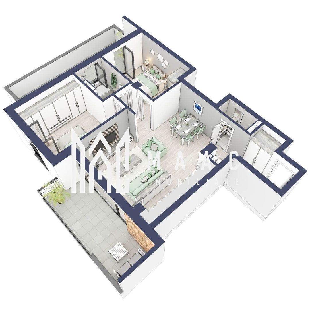 Apartament 3 camere | Balcoane 15.1 mp | Turnisor | F2 - Poză 2