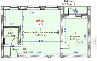 Apartament 2 camere -intabulat - Selimbar zona Shopping City - Schiță 11