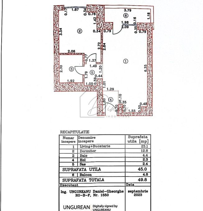 Apartament 2 camere NEMOBILAT vedere Promenada Cortina North - Poză 2