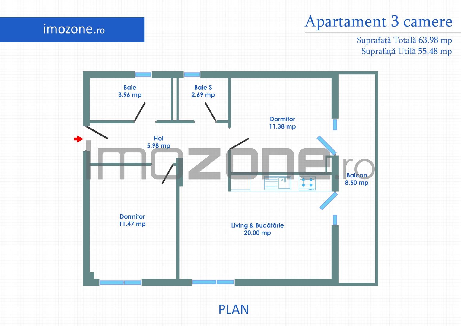 Strada Ghidigeni, zona Raul Doamnei, 3 camere, bloc nou, 2 bai, DOAR PLATA CASH - Schiță 22
