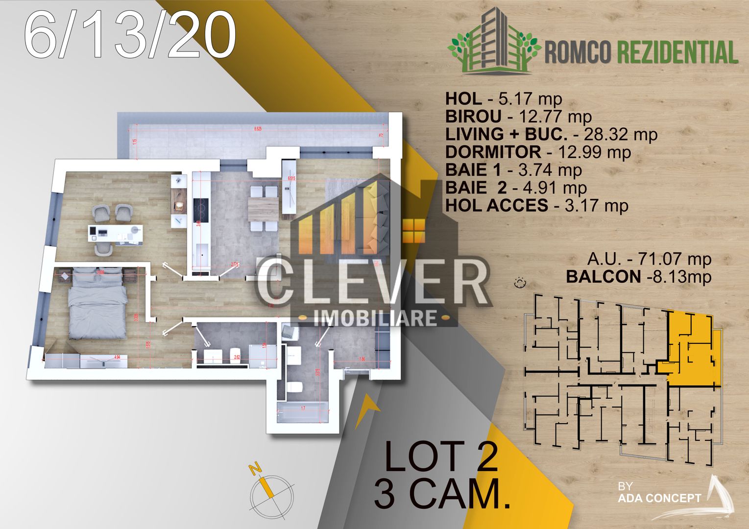 Ap 3 camere, Panouri Fotovoltaice, Ventilatie NovingAIR - Parcul Teilor - Schiță 15