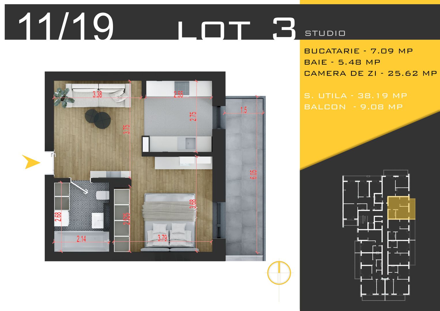 2 camere  Titan Pallady  Metrou Nicolae Teclu - Schiță 11