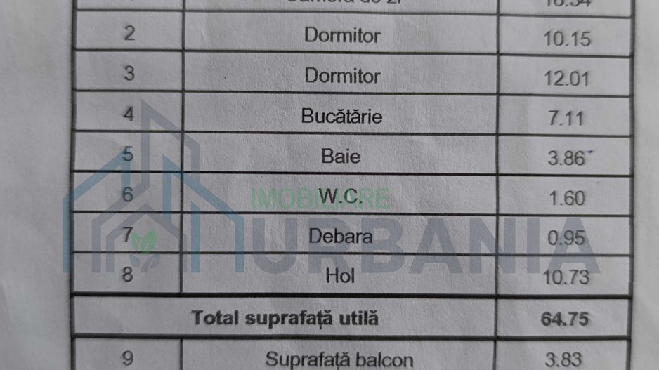 Apartament 3 camere, 2 băi, etaj 2, Tomesti - 68 mp - Poză 8