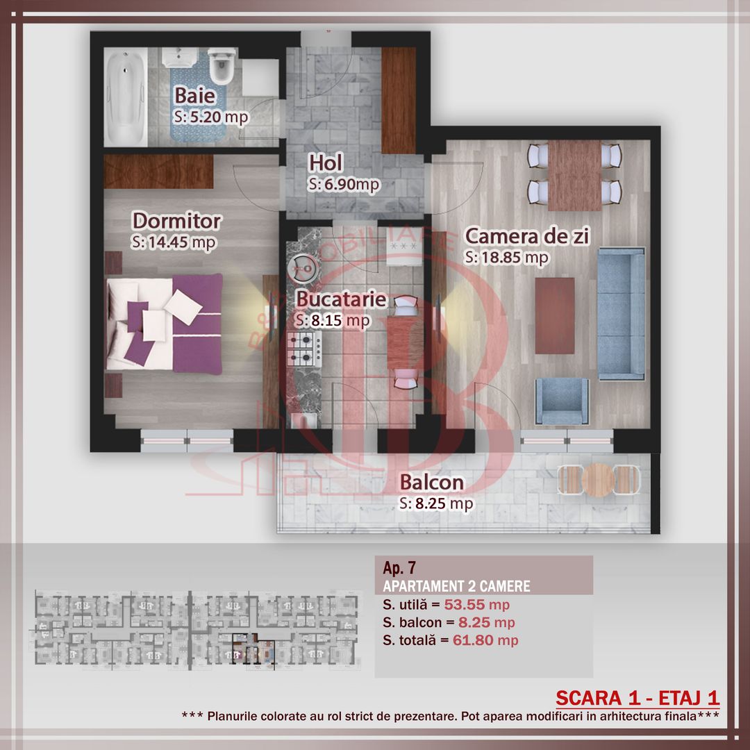 Apartament 2 camere Theodor Pallady Metrou Nicolae Teclu - Schiță 1