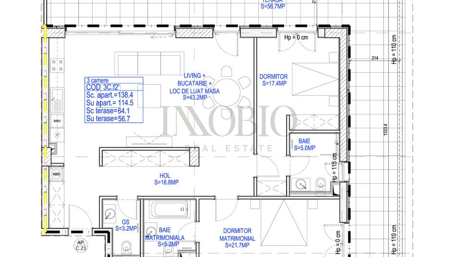 Apartament 3 Camere | Vedere spre Parc | Terasa 57 MP | Rahmaninov - Poză 20