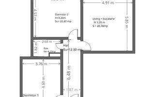 Apartament 3CAM DECOMANDATE 84MP ETAJ 1 - PIATA MIHAI VITEAZU - Poză 10
