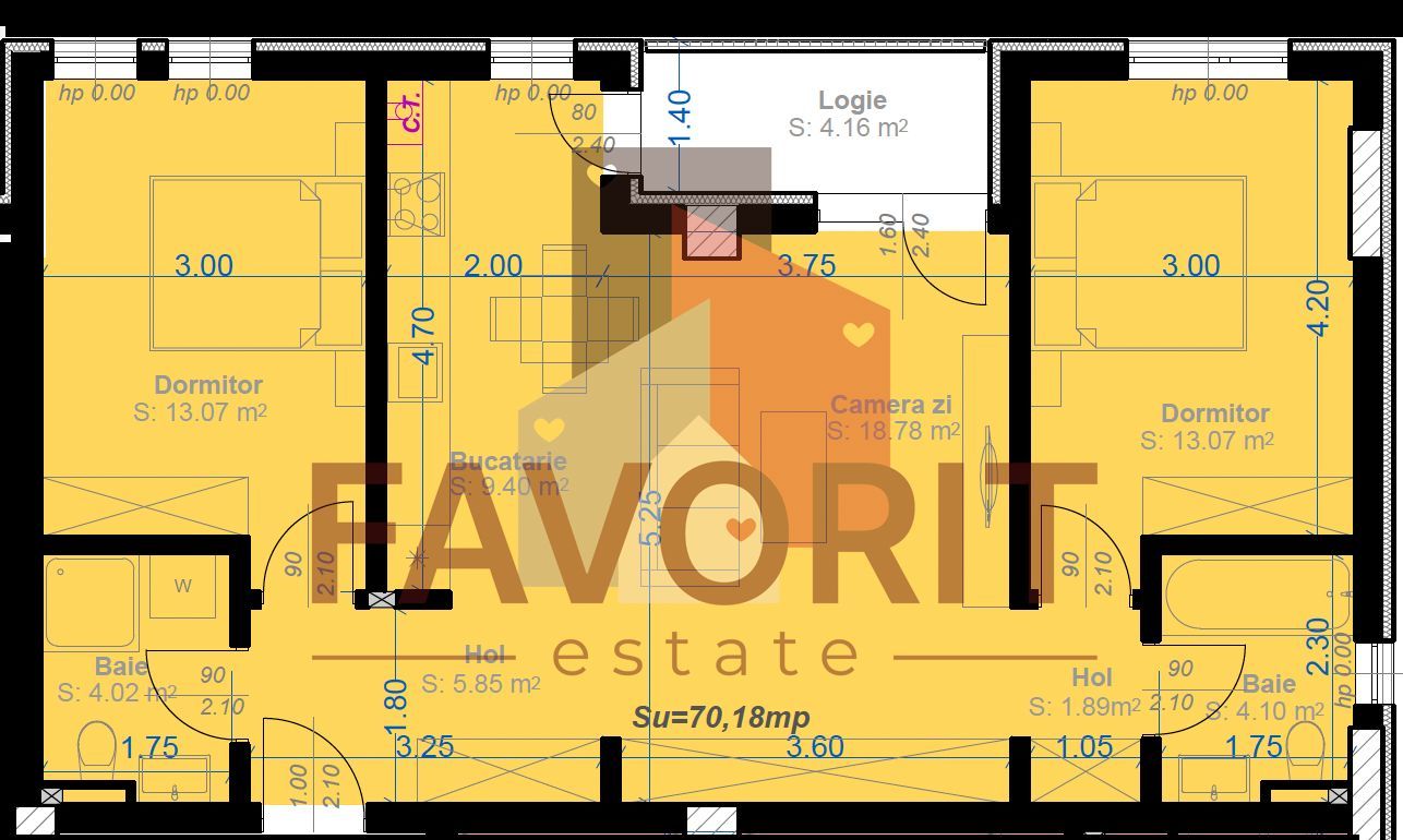COMISION 0% . Zona Aradului -OMV. Apartamente cu 3 camere , etaj intermediar - Schiță 11