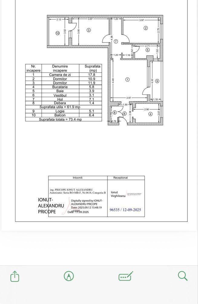 3 camere 73 mp – 1 min Metrou Lujerului – etaj 7 – preț ajustat - Poză 8
