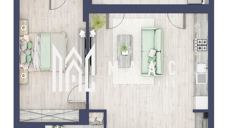 Apartament 2 camere | Etaj 3 | Balcon 10.7  | Turnisor - Poză 1