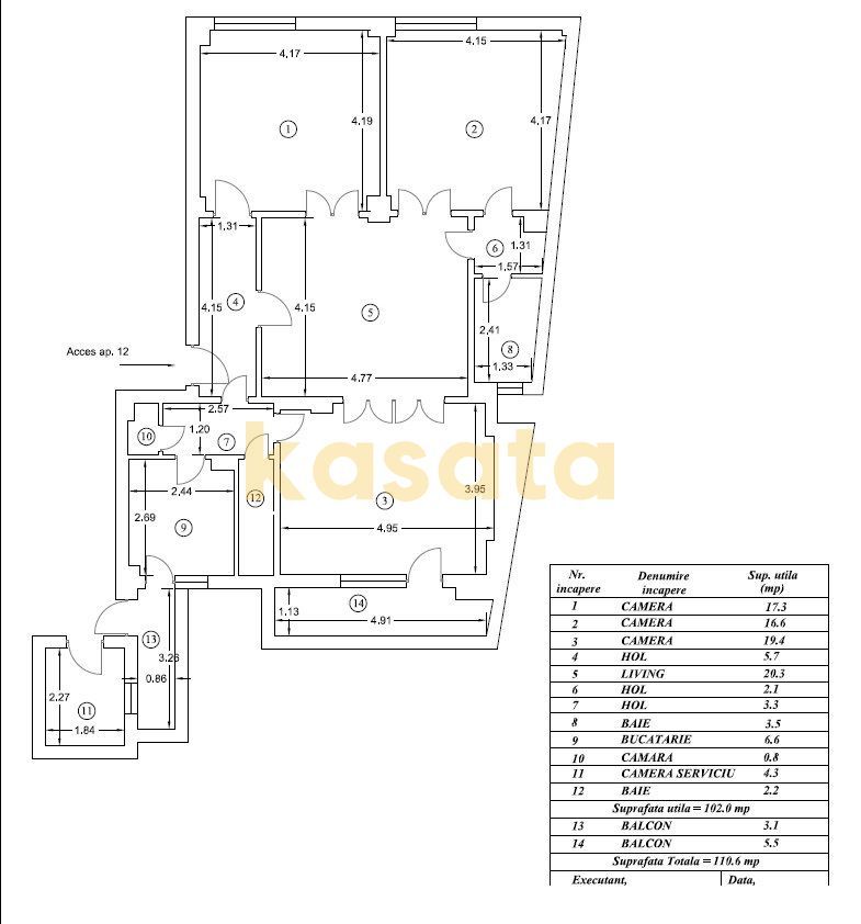 OPORTUNITATE | RENOVAT COMPLET | CISMIGIU | 102 MP UTILI - Schiță 21