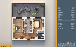 2 camere cu terasă generoasă | Lumină naturală | Pallady - Schiță 10