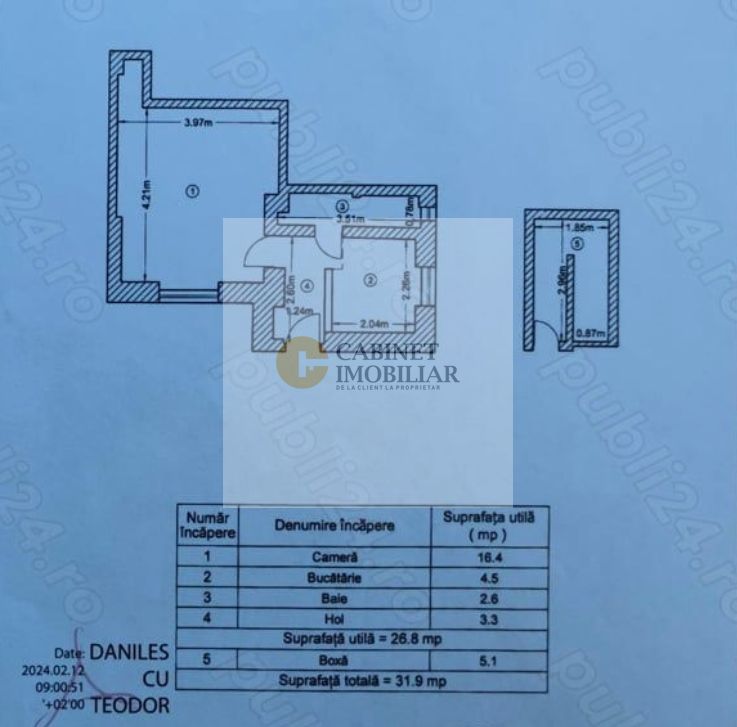 Garsonieră  | Cismigiu  | Pretabil AIRBNB | Parter Inalt - Poză 13