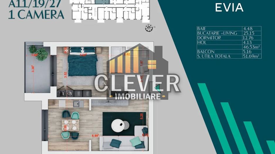 Evia Magnis  Pallady 2 Camere  Premium Metrou N. Teclu Comision 0% - Poză 10