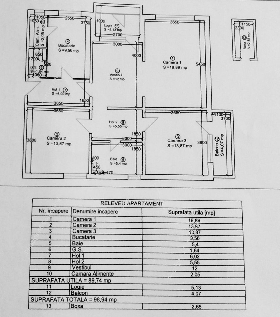Apartament 4 camere, parter inalt zona Punctele Cardinale - Central - Schiță 6