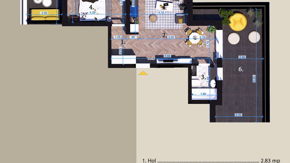 Apartament 2 camere cu TERASA,Fix la Parcul Teilor,Zona Titanul Nou - Poză 7