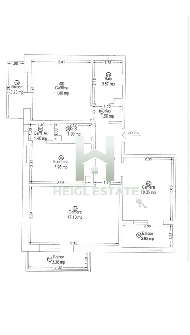 Apartament decomandat cu 3 camere si 2 bai in zona Soarelui COMISION 0 - Poză 17