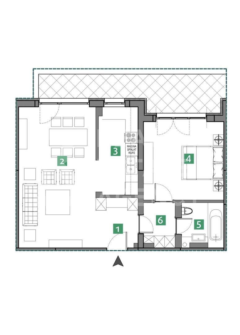 Apartament 2 camere,  zona Sisești - Schiță 6