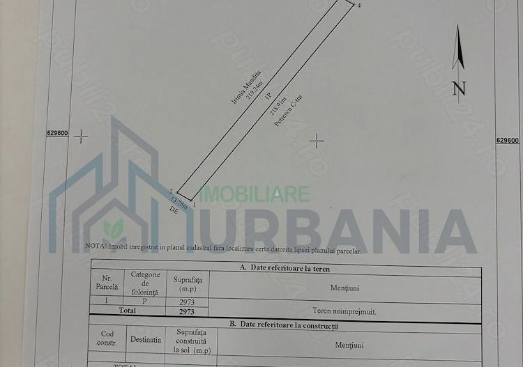 Teren intravilan de 2973 mp în Tutora, județul Iași - Poză 1