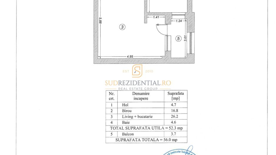 Apartament 2 camere | Etaj 2 | Bloc 2025 | Poștalionului - Schiță 6