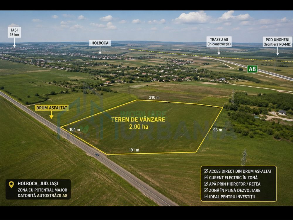 Drepturi succesorale teren premium 10 ha – zona Iași, coridor A8 Ungheni, Bosia, Holboca, Golăiești - Poză 1