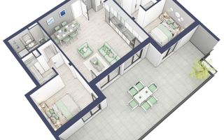 Penthouse 3  camere | Etaj 4 | Balcon 45.6 mp | Turnisor - Poză 2