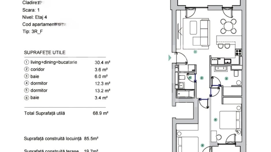 Vânzare, apartament cu 3 camere, rond OMV - Poză 4