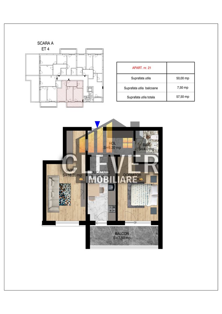 Apartament 2 camere decomandat Pallady Metrou Nicolae Teclu - Schiță 6