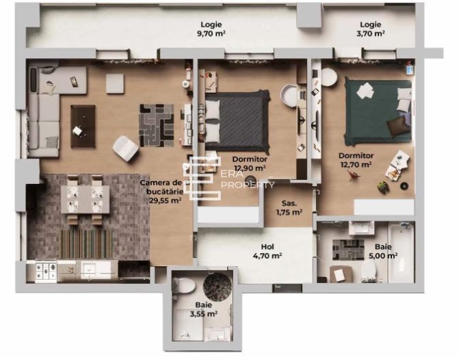 Apartament 3 camere, bloc nou, Calea Surii Mici-Zona de Vest - Schiță 9