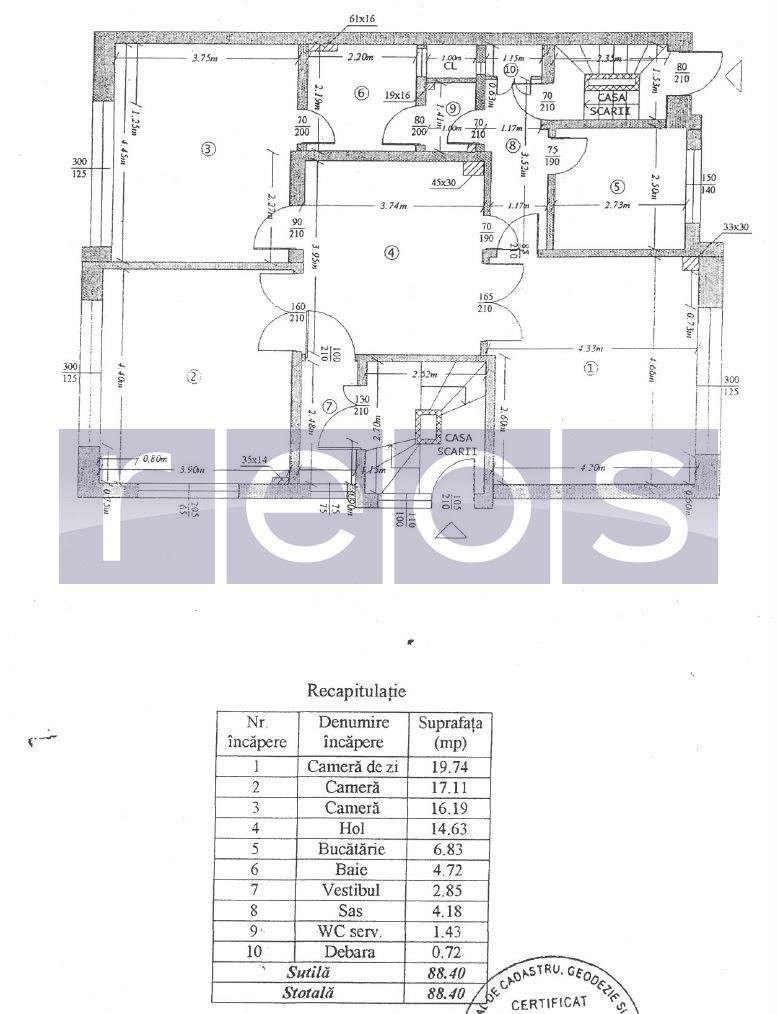 VANZARE 3 CAMERE | PRIMAVERII | PARTER INALT | IDEAL LOCUINTA / BIROU | 2 BOXE - Schiță 14