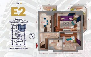 Apartament cu 2 camere, de tip E2 - Royal Town Copou - Poză 1