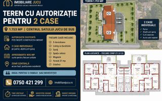 Teren cu autorizație pentru 2 case – 1.753 mp | Jucu de Sus - Poză 1