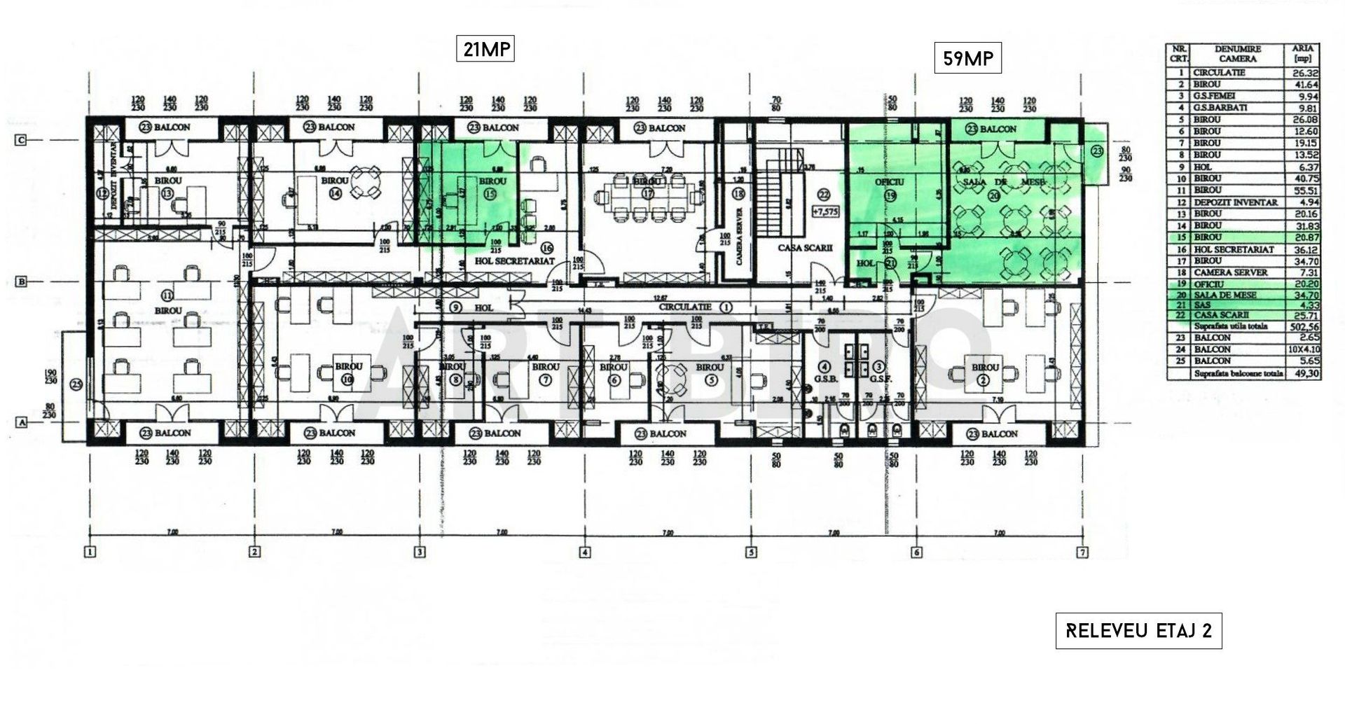 Zero comision, 21mp birou Plevnei, all inclusive, parcare, 12'[M] - Schiță 6