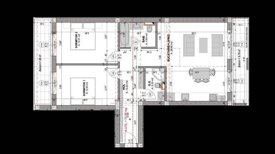 Apartament 3 camere, Dedeman, Sibiu - Schiță 5