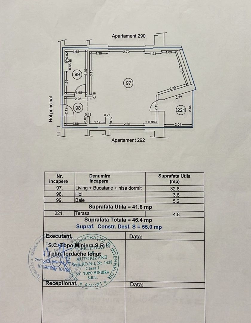 Studio cu vedere frontala la mare | Alezzi Infinity | loc parcare - Schiță 13