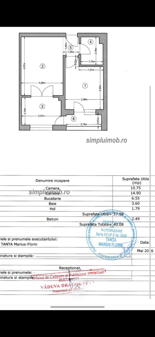 Apartament 2 camere | Viva Residence | Bloc 2016 | Balcon | AC | - Schiță 14