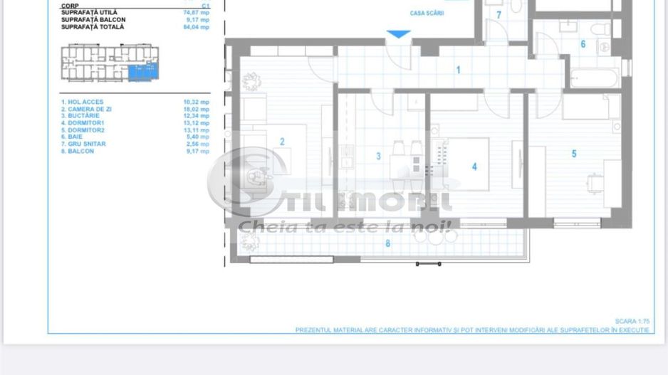 Bloc nou! Ap.3 cam, decomandat,  Bucium-Visan, comision 0% - 128,240 € - Poză 8