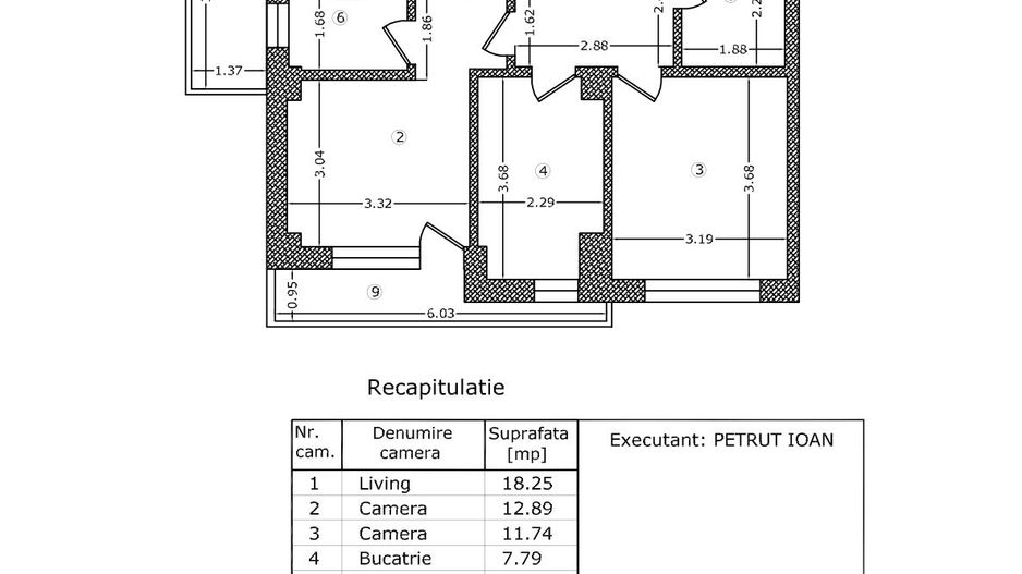 APARTAMENT 3 CAMERE | METROU 1MAI | BLOC NOU | LOC DE PARCARE - Schiță 11