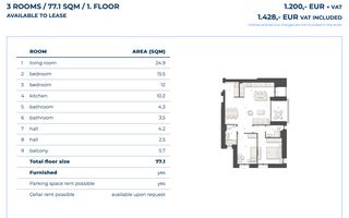 3 premium rooms | 77.1 sq m + balcony | Promenada – Floreasca Nord - Poză 12