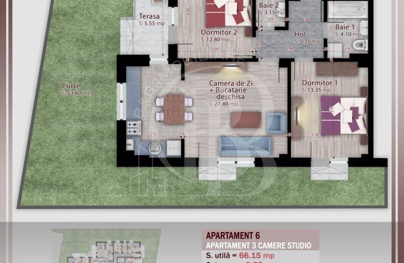 3 camere -gradina proprie Metrou Nicolae Teclu - Schiță 1