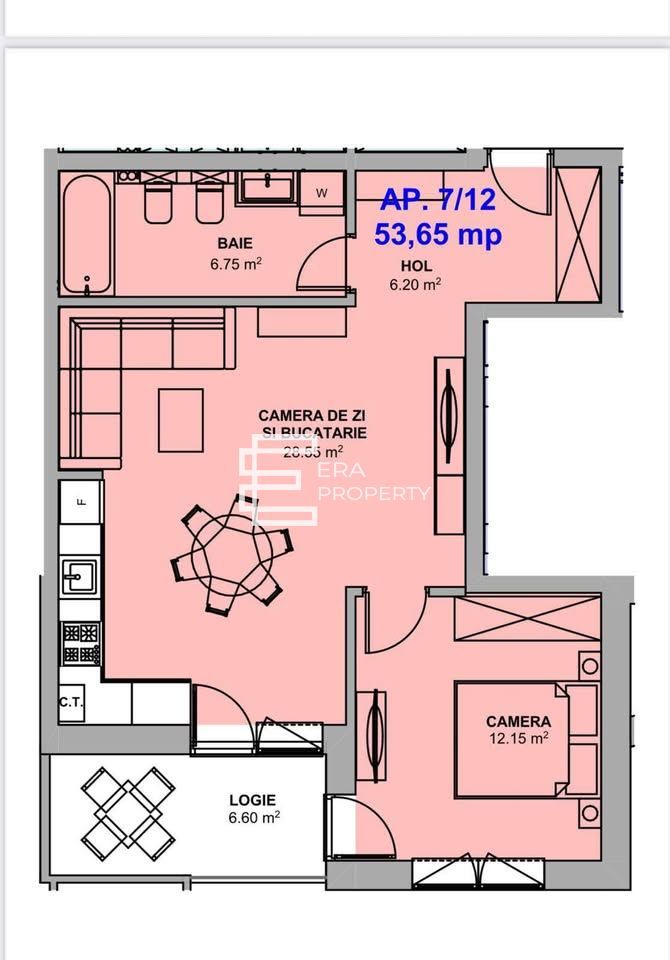 Apartament 2 camere | intabulat |Șelimbăr – Doamna Stanca | 54 mp | - Schiță 11