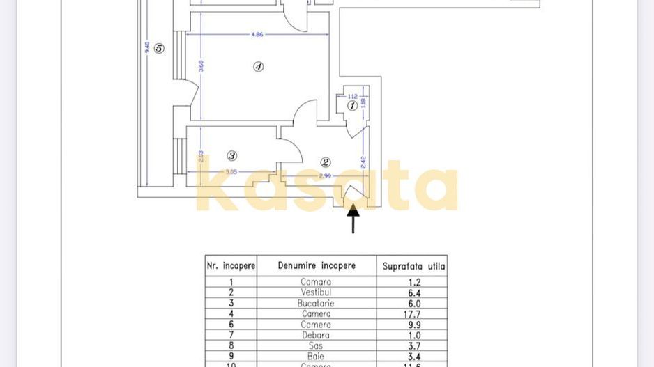 3 CAMERE | M.BRAVU - IANCULUI | METROU 3MIN | 2 BALCOANE | ETAJ 4 - Schiță 8