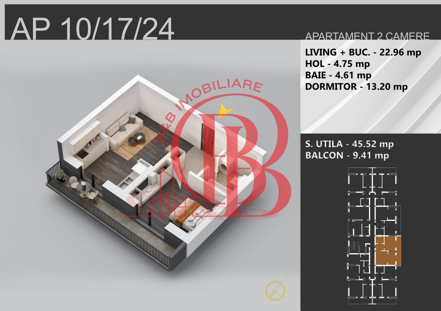 Oferta Lansare 2 camere bloc boutique  parcul Teilor - Schiță 2