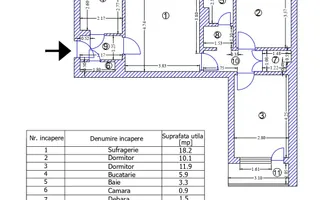 3 Camere 🏢| Etaj 2/10 ⬆️ | Centrală proprie 🔥 | Totul nou ✨ | Metrou - Schiță 15