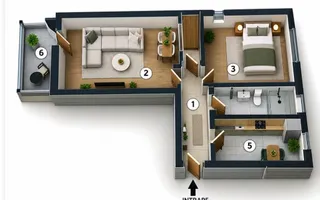 2 camere decomandat 55mp Metrou Sun Plaza - Poză 12